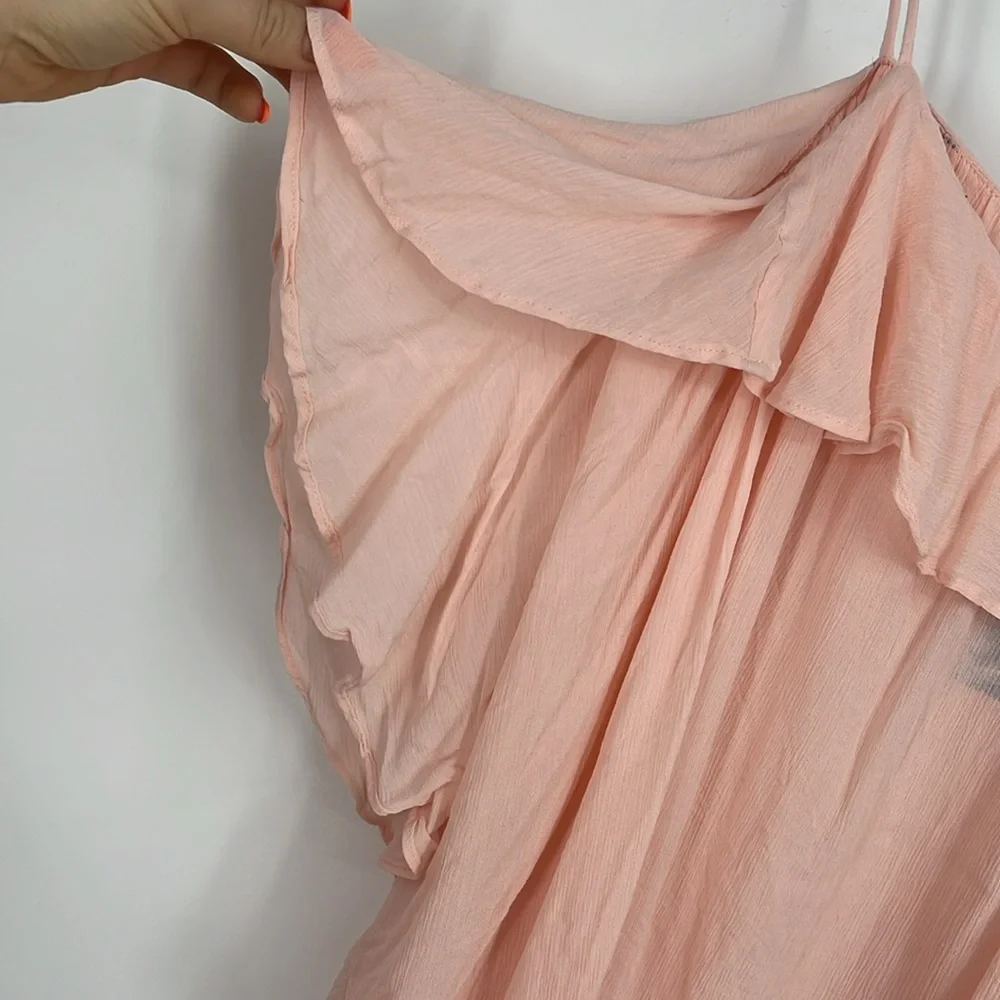 Intimately Free People Light Petal Pink Ruffle Tank Top Size Medium
